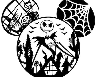 Nightmare Before Christmas SVG, Jack Skellington Mickey Mouse Design (Digital Download)