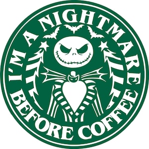 Café SVG de Jack Skellington: inspirado en Starbucks de Pesadilla antes de Navidad (descarga digital)