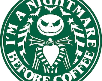 Jack Skellington Coffee SVG: Nightmare Before Christmas Starbucks Inspired (Digital Download)