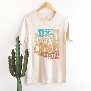The Grand Canyon State Graphic Tee, Unisex Arizona State Outline Short Sleeve Shirt