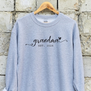Grandma Est 2024 Shirt Or Crewneck Sweatshirt, Custom Year Grandma Sweatshirt