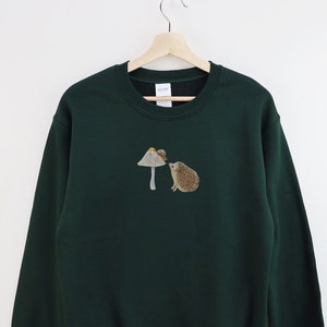 Watercolor Hedgehog Snail And Mushroom Cottagecore Crewneck Sweatshirt