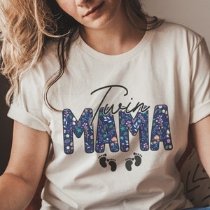 Twin Mama Floral Boho Vibe Shirt Or Sweatshirt