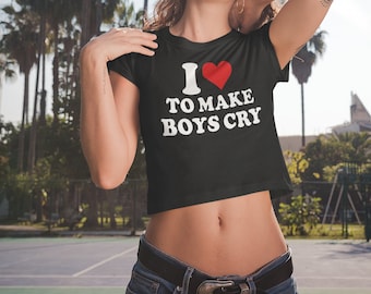 I Heart to Make Boys Cry Baby Tee, Love to Make Boys Cry Crop Top