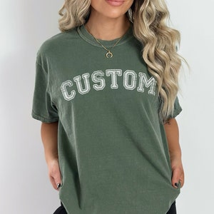 Custom Unisex Comfort Colors Vintage Varsity Vibe Graphic Tee