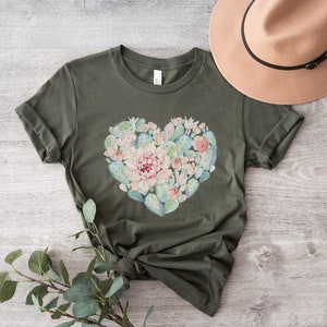 Cactus Heart Shirt, Watercolor Cactus Graphic Tee