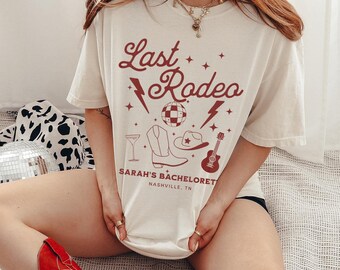 Camisetas de despedida de soltera del oeste Camisetas de despedida de soltera del último rodeo Camisetas de despedida de soltera del campo Camisetas de despedida de soltera de Nashville Camiseta de vaquera Camiseta de despedida de soltera de Texas