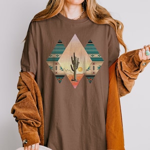 Desert Shirt, Western Cactus Sunrise Sunset Comfort Colors Graphic Tee