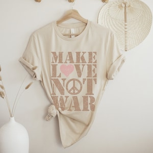 Make Love Not War Vintage Vibe Graphic Tee