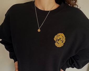 Embroidered Doodle Crewneck Sweatshirt, Doodle Dog Lover Sweatshirt, Doodle Mama, Goldendoodle Gift