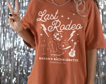 Camisetas de despedida de soltera del oeste Camisetas de despedida de soltera del último rodeo Camisetas de despedida de soltera del campo Camisetas de despedida de soltera de Nashville Camiseta de vaquera Camiseta de despedida de soltera de Texas