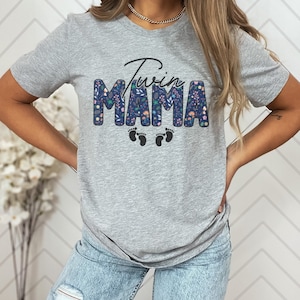 Twin Mama Floral Boho Vibe Shirt Or Sweatshirt