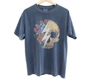 Teschio floreale Vintage Vibe Comfort Colors Graphic Tee