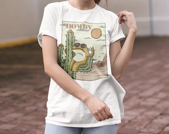 Howdy Western Frog Graphic Tee, Funny Cute Frog Shirt