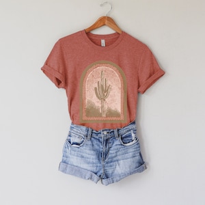 Vintage Cactus Graphic Tee, Cute Boho Desert Shirt