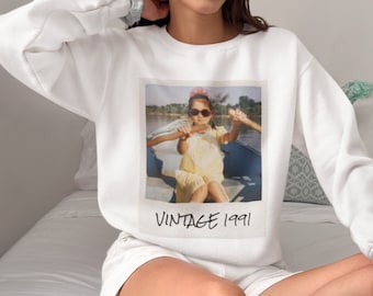 Unisex Custom Vintage Photo And Year Shirt Or Sweatshirt