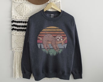 Sloth Retro Vintage Vibe Crewneck Sweatshirt