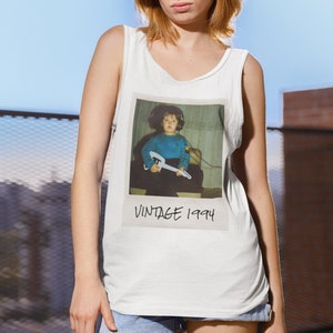 Aangepaste uniseks tanktop met vintage foto en jaarafbeelding