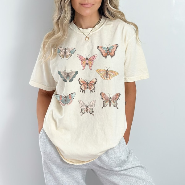 T-shirt graphique Vintage Butterflys Comfort Colors