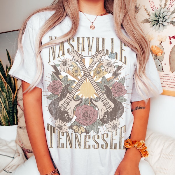 Comfort Colors Nashville Graphic Tee, Tennessee Music City Shirt