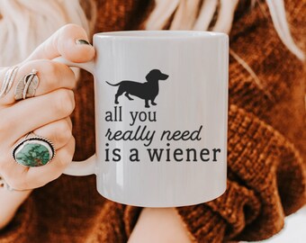 Taza de Dachshund Regalo divertido para mamá Dachshund Regalos para perros salchichas Todo lo que realmente necesitas es una salchicha Taza divertida para amantes de los perros Taza de café Dachshund