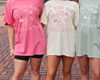 A Tini Bit Older Birthday Party Shirt Tini Bit Tipsy Custom Group Shirts Tini Birthday Martini Theme Dirty 30 Birthday Shirt