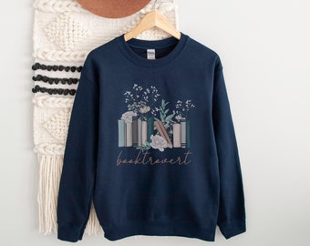 Booktrovert Sweatshirt, Cute Book Lovers Crewneck