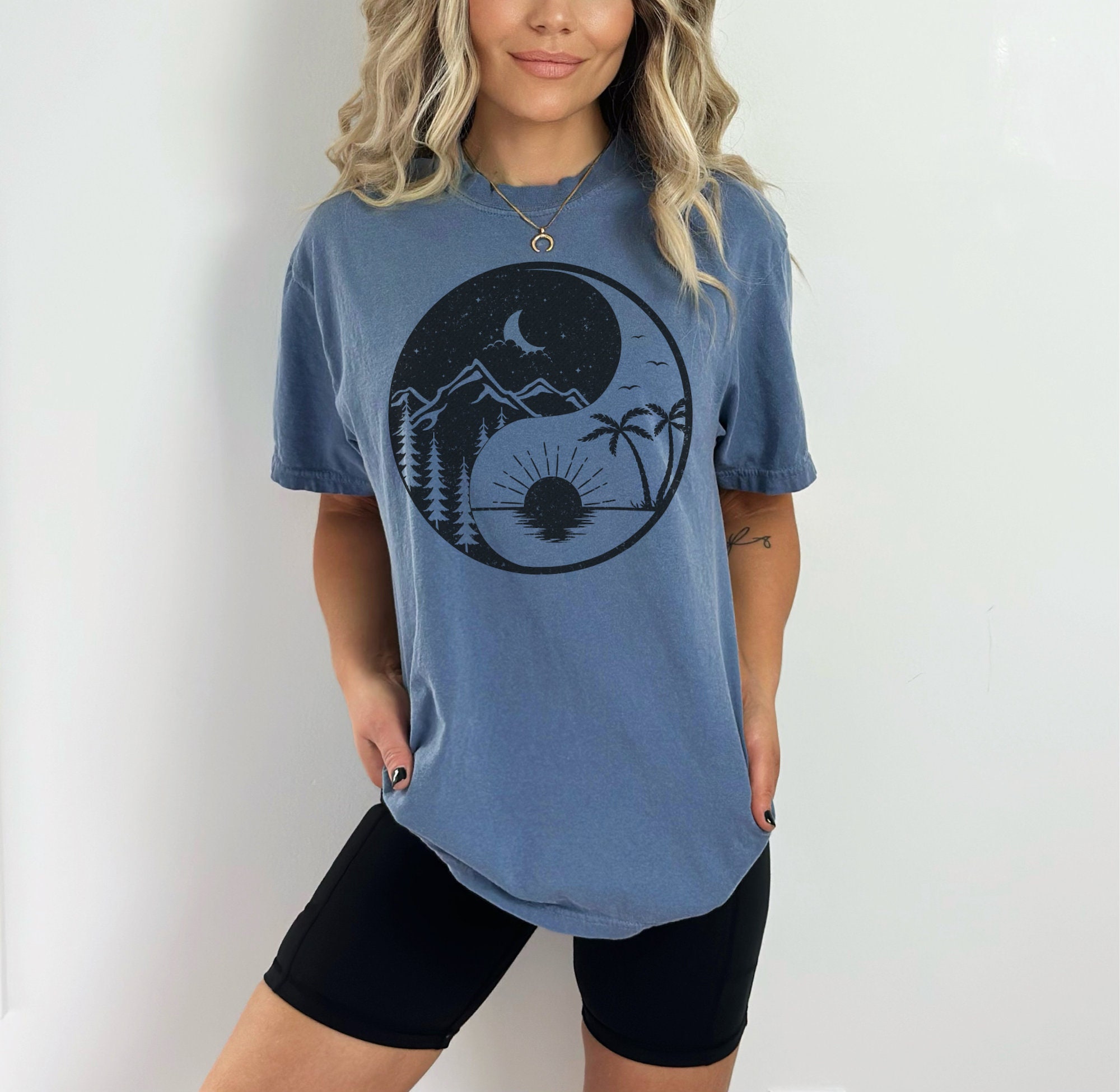 Sun and Moon Yin Yang Comfort Colors Shirt Cute Nature Shirt Spiritual ...