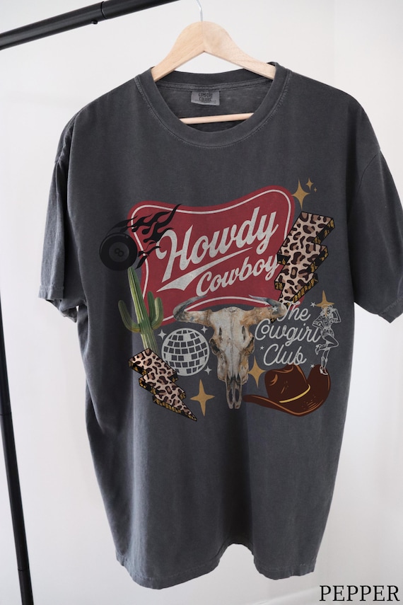 Western Collage Graphic Tee | Comfort Colors Country Tee | Vintage Cowboy Skull Disco Shirt | Rodeo Shirt