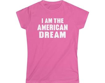 I Am The American Dream Shirt, 90s y2k Inspired, Tight Fitting Graphic Tee, baby tee style, gift for fan