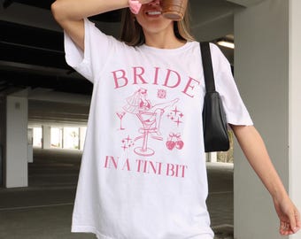 A Bride In A Tini Bit Shirt Martini Themed Bachelorette Party Dirty Martini Bride Shirt Bikinis and Martinis Bach Trip Bride To Be Gift