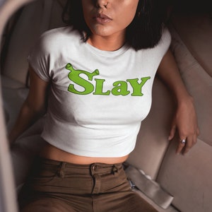 Silly Slay Cropped Baby Tee image 1