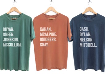 Custom Name List Shirt, Comfort Colors Cute Vintage Vibe Personalized Graphic Tee