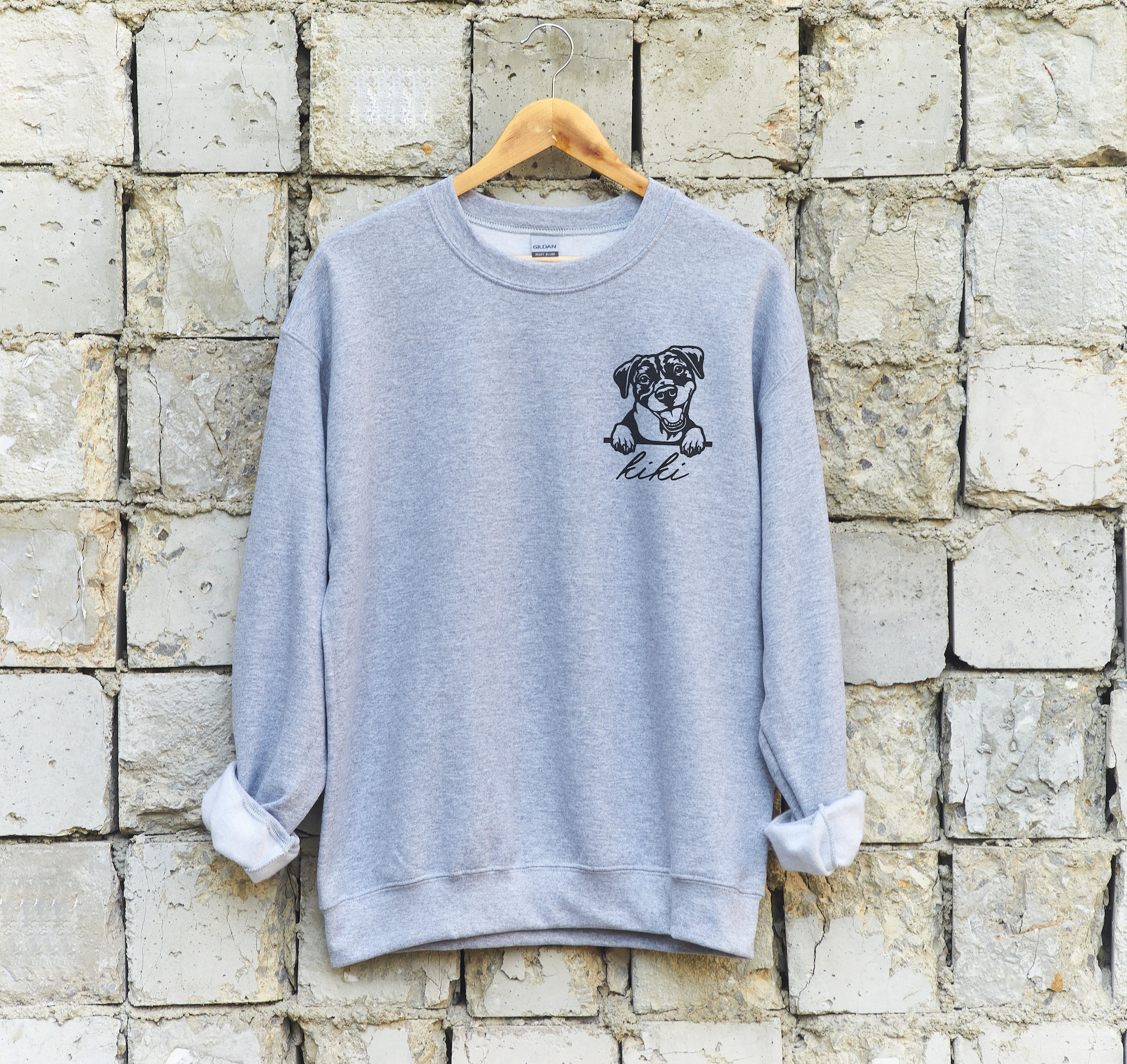 CUSTOM Dog Crewneck Sweatshirt Personalized Dog Face Etsy