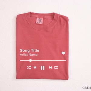 Custom Song Name Shirt Custom Music Artist Tshirt Music Player Graphic Tee Custom Lyrics T-shirt Gift For Music Lover Minimalistic Band Tee