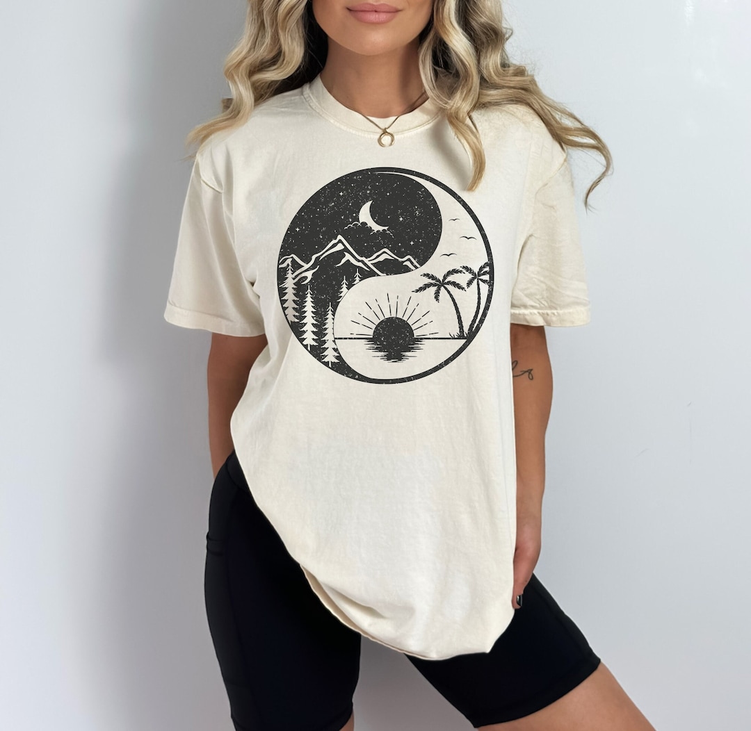 Sun and Moon Yin Yang Comfort Colors Shirt Cute Nature Shirt Spiritual ...