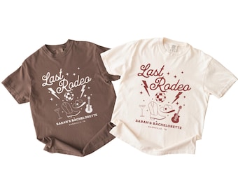 Camisetas de despedida de soltera del oeste Camisetas de despedida de soltera del último rodeo Camisetas de despedida de soltera del campo Camisetas de despedida de soltera de Nashville Camiseta de vaquera Camiseta de despedida de soltera de Texas