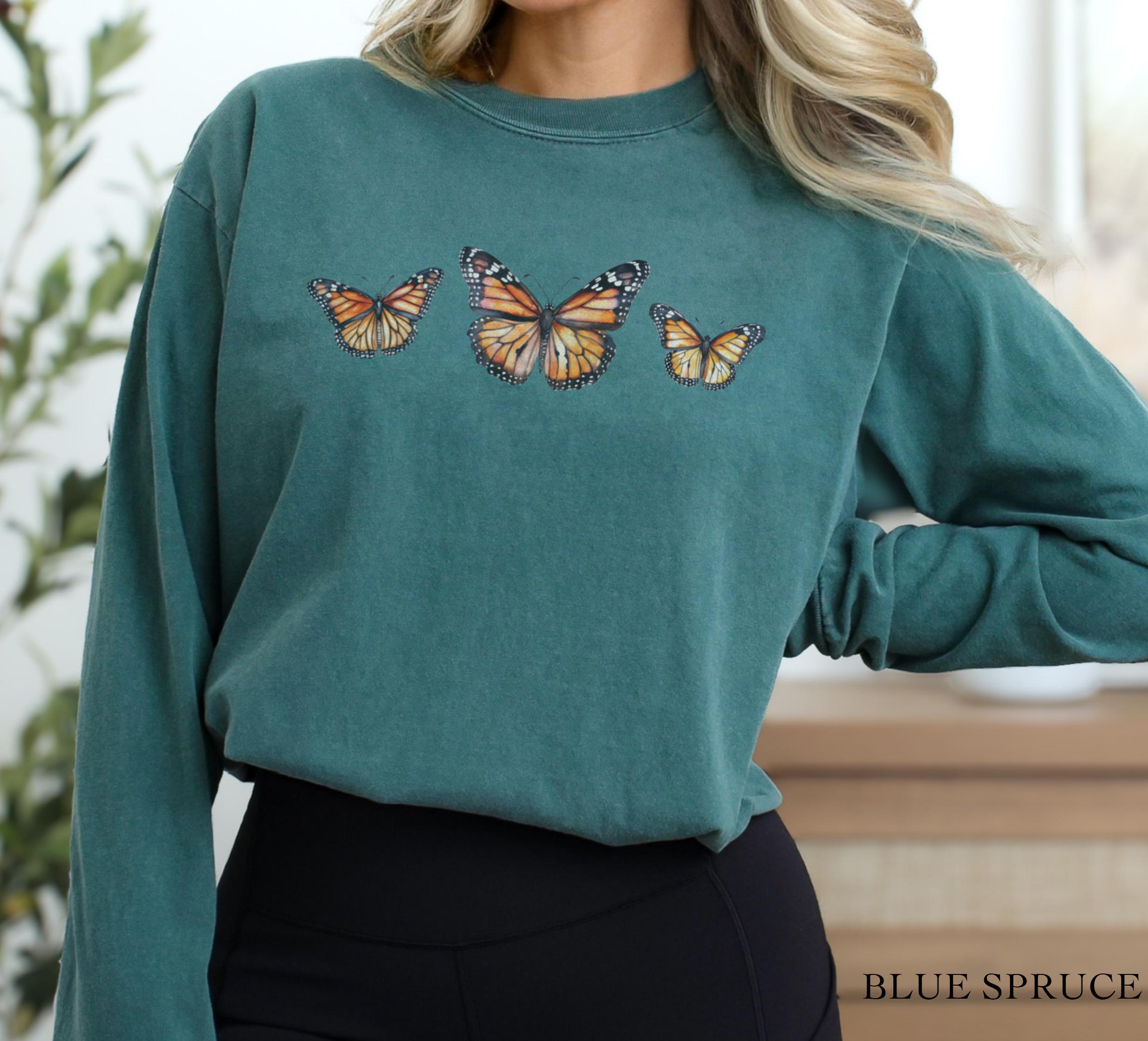 Monarch Butterfly Long Sleeve Shirt | Comfort Colors Graphic Tee