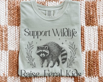 Camiseta infantil "Apoya la vida silvestre" / Camiseta para mamás amantes de la naturaleza / Camiseta con gráficos de colores cómodos / Regalo para mamás que educan en casa / Camiseta para mamás que cuidan de la naturaleza