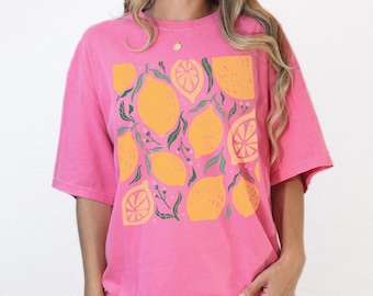 Lemon Shirt Cute Comfort Colors Fruit Graphic Tee Spring And Summer Vibe T-shirt