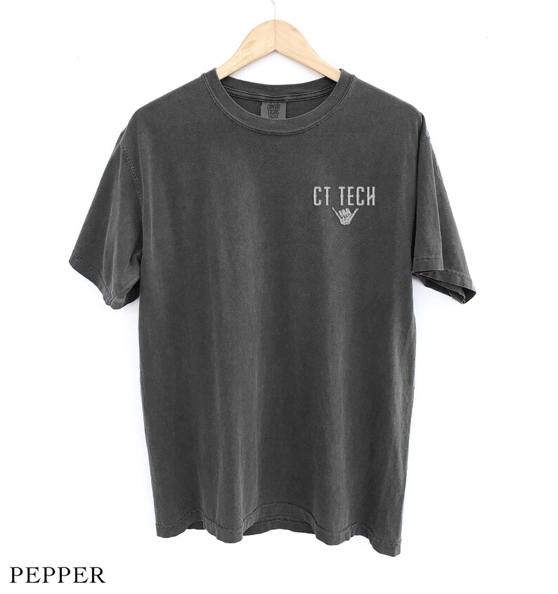CT Tech Embroidered Comfort Colors Shirt, Unisex Radiology Technologist ...