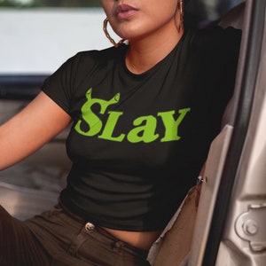 Silly Slay Cropped Baby Tee image 2