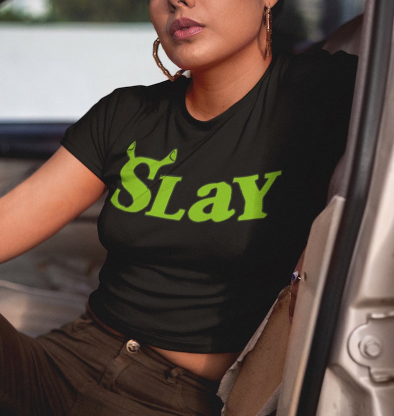 Silly Slay Cropped Baby Tee image 2