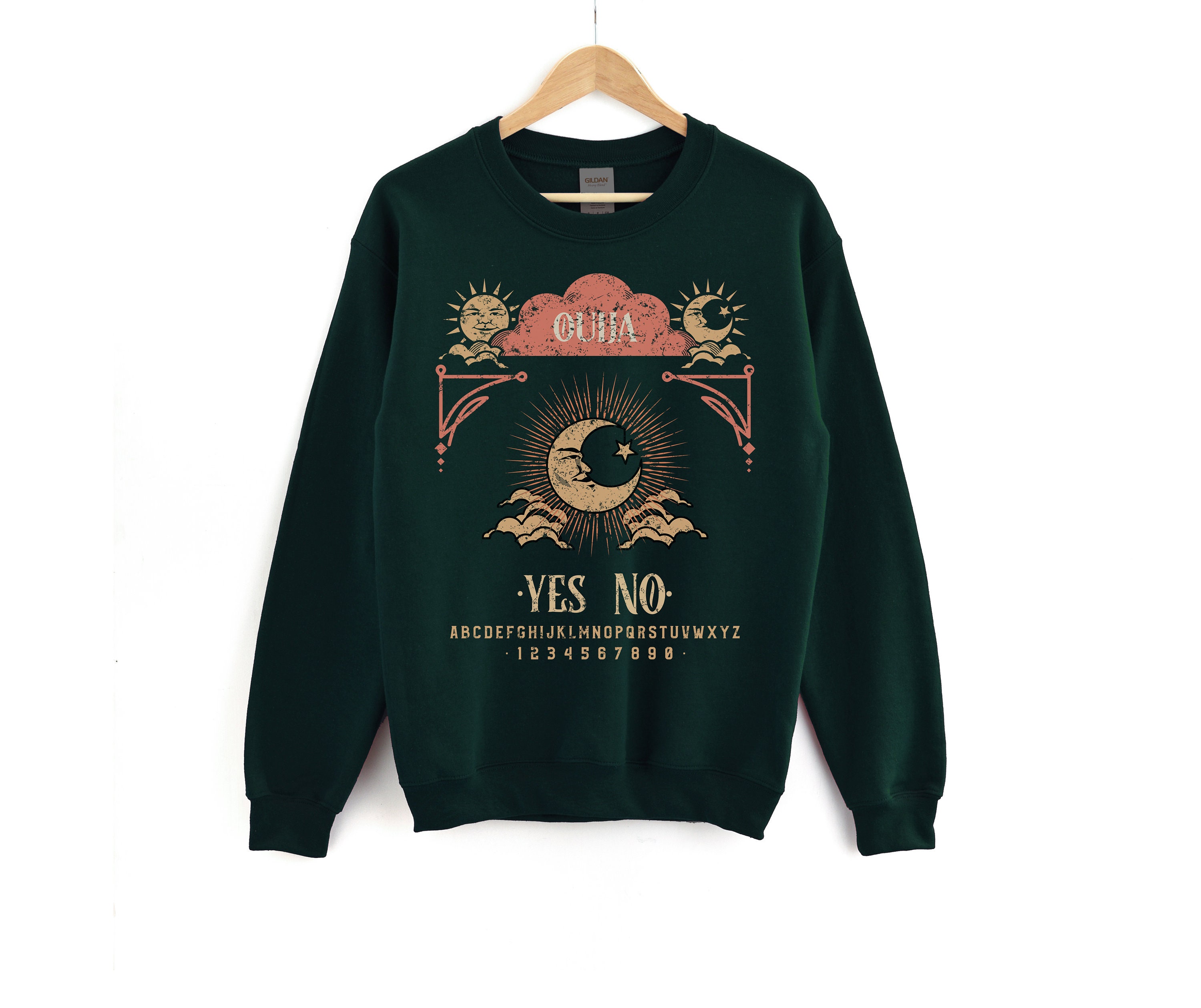 Ouija Sweatshirt Vintage Vibe Witchy Sweatshirt Sun and Moon - Etsy