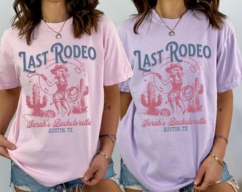 Camisetas de despedida de soltera del oeste Camisetas de despedida de soltera del último rodeo Camisetas de novia campestre Despedida de soltera de Nashville Despedida de soltera vaquera Despedida de soltero de Texas