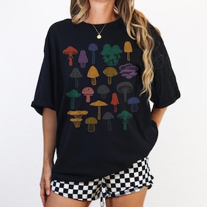Mycology Shirt Mushrooms Shirt Magic Mushrooms Shirt Cottagecore Shirt Mushroom Tshirt Fairycore Clothing