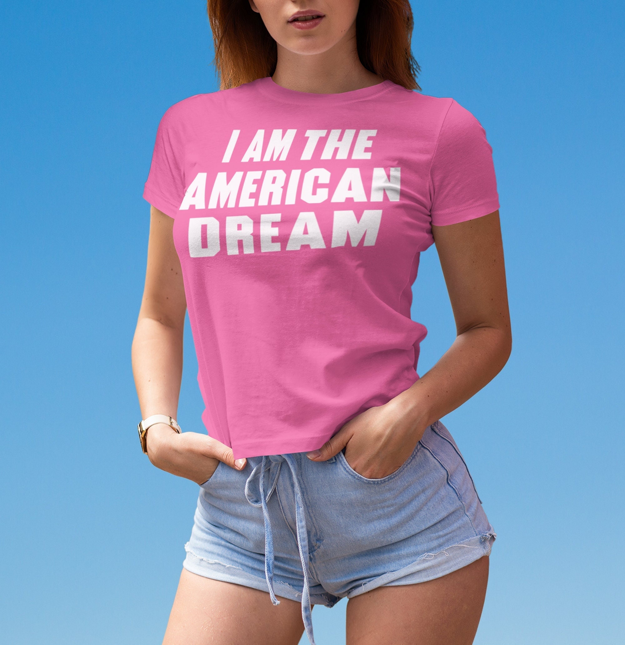 I Am the American Dream Shirt, 90s Y2k Inspired, Tight Fitting