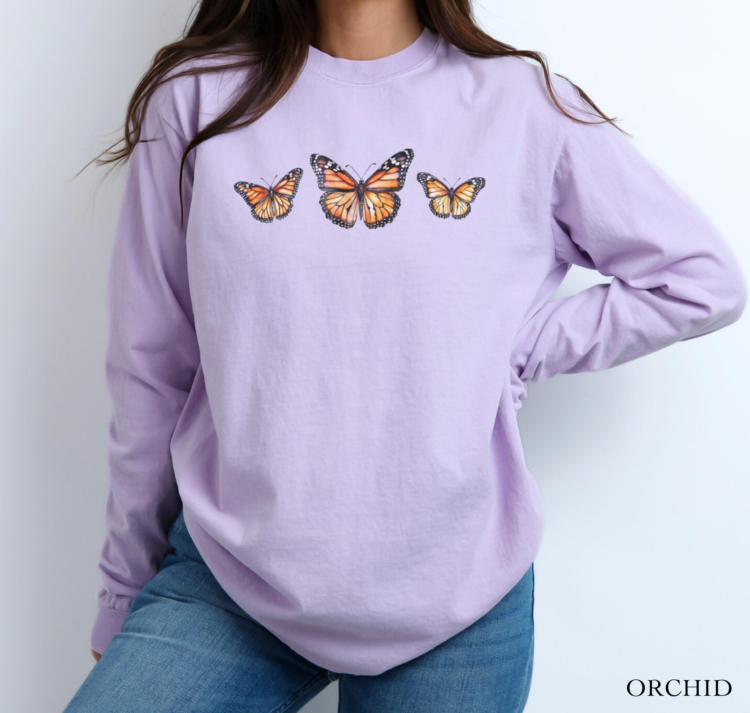 Monarch Butterfly Long Sleeve Shirt | Comfort Colors Graphic Tee