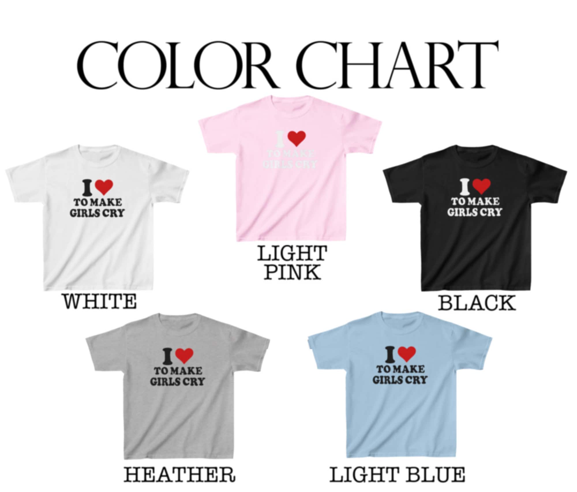 I Heart to Make Girls Cry Baby Tee, Love to Make Girls Cry Crop