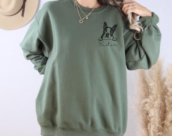 Camisa personalizada do Boston Terrier Moletom personalizado do Boston Terrier Camisa com nome do cachorro Presentes do Boston Terrier Moletom personalizado para cachorro Presente personalizado para animal de estimação